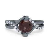 Art Deco Round Natural Stone Twisted Ring