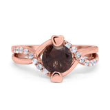Art Deco Round Natural Stone Twisted Ring