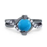 Art Deco Round Natural Stone Twisted Ring