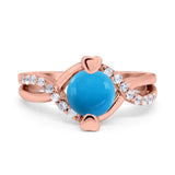 Art Deco Round Natural Stone Twisted Ring