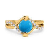 Art Deco Round Natural Stone Twisted Ring