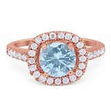 Vintage Style Round Natural Stone Halo Ring