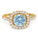 Vintage Style Round Natural Stone Halo Ring