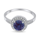 Round Halo CZ Ring
