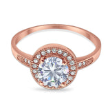 Round Halo CZ Ring