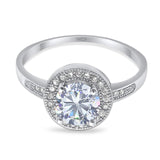 Round Halo CZ Ring