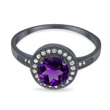 Round Halo CZ Ring