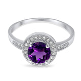 Round Halo CZ Ring