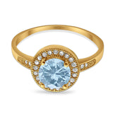 Round Halo CZ Ring