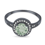 Round Halo CZ Ring