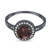 Round Halo CZ Ring
