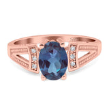 Art Deco Oval Natural Stone Wedding Ring