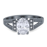 Art Deco Oval Natural Stone Wedding Ring