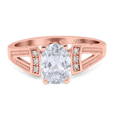 Art Deco Oval Natural Stone Wedding Ring