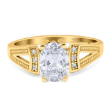 Art Deco Oval Natural Stone Wedding Ring