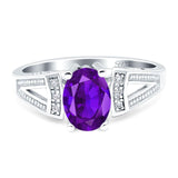 Art Deco Oval Natural Stone Wedding Ring