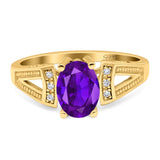 Art Deco Oval Natural Stone Wedding Ring
