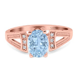 Art Deco Oval Natural Stone Wedding Ring
