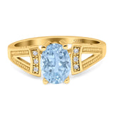 Art Deco Oval Natural Stone Wedding Ring