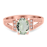 Art Deco Oval Natural Stone Wedding Ring