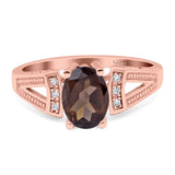 Art Deco Oval Natural Stone Wedding Ring
