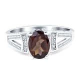 Art Deco Oval Natural Stone Wedding Ring