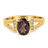 Art Deco Oval Natural Stone Wedding Ring