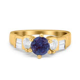 Art Deco Round Natural Stone Cocktail Ring