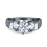 Art Deco Round Natural Stone Cocktail Ring