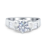 Art Deco Round Moissanite Cocktail Ring 925 Sterling Silver
