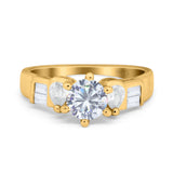 Art Deco Round Natural Stone Cocktail Ring