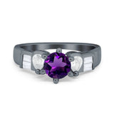 Art Deco Round Natural Stone Cocktail Ring