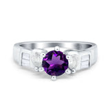 Art Deco Round Natural Stone Cocktail Ring