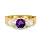 Art Deco Round Natural Stone Cocktail Ring