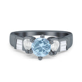 Art Deco Round Natural Stone Cocktail Ring