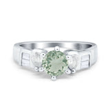 Art Deco Round Natural Stone Cocktail Ring