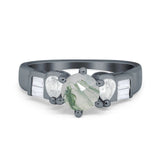 Art Deco Round Natural Stone Cocktail Ring