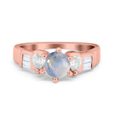 Art Deco Round Natural Stone Cocktail Ring