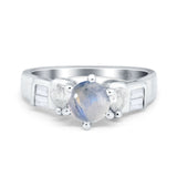 Art Deco Round Natural Stone Cocktail Ring