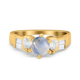 Art Deco Round Natural Stone Cocktail Ring