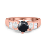 Art Deco Round Natural Stone Cocktail Ring