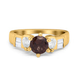 Art Deco Round Natural Stone Cocktail Ring