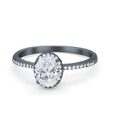 Art Deco Oval Hidden Halo Ring