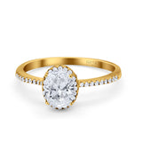 Art Deco Oval Hidden Halo Ring