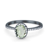 Art Deco Oval Hidden Halo Ring