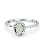 Art Deco Oval Hidden Halo Ring