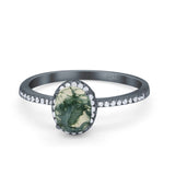 Art Deco Oval Hidden Halo Ring