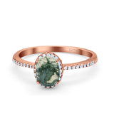 Art Deco Oval Hidden Halo Ring
