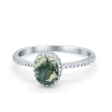 Art Deco Oval Hidden Halo Ring