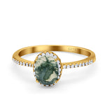 Art Deco Oval Hidden Halo Ring
